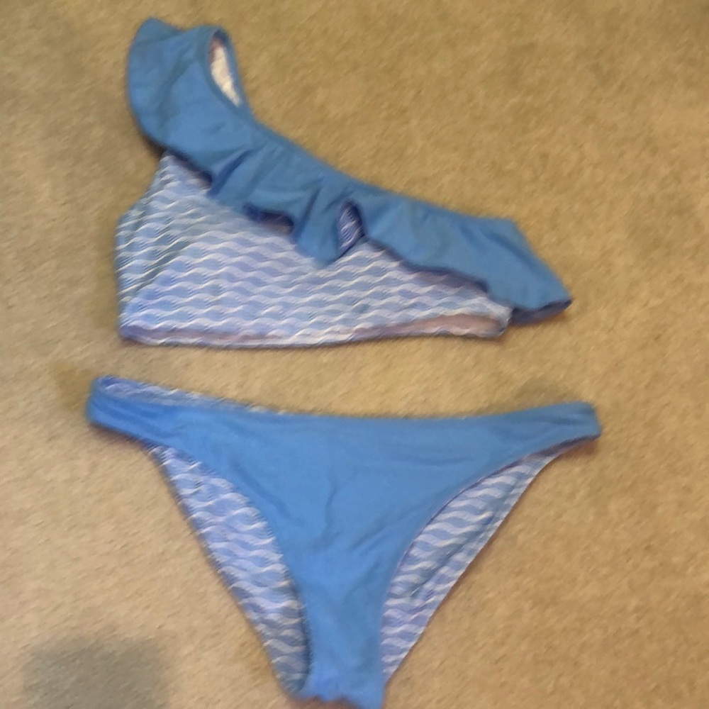 Southern Tide one-shoulder bikini with reversible bottoms
